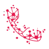 A telephone handset made from pink dots