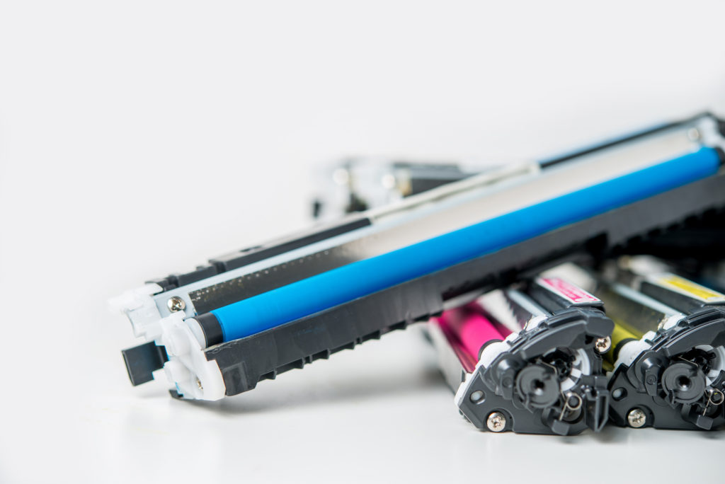 Cyan, magenta and yellow printer toner cartridges