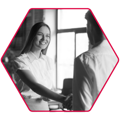 Two people shaking hands